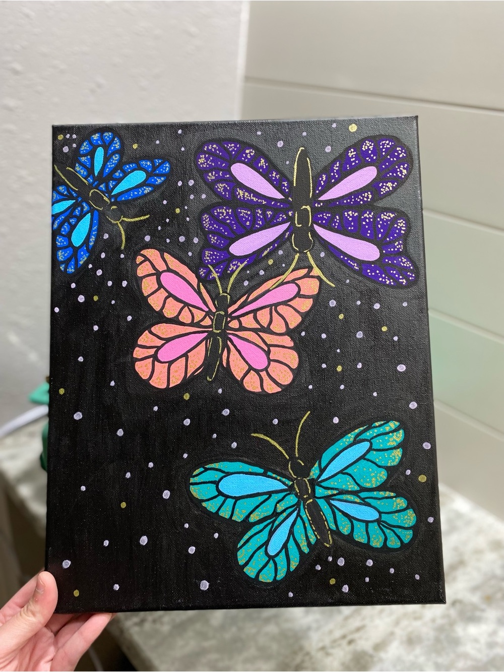 Hand Crafted Vibrant Butterfly Canvas - Picture 5 of 7